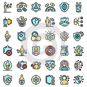 Antibiotic resistance icons set vector flat