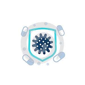 Antibiotic resistant virus icon