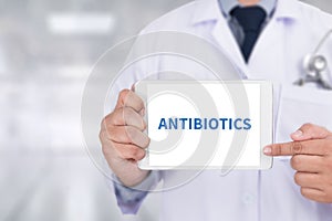 ANTIBIOTICS CONCEPT and Antibiotics - Printed Diagnosis mix the