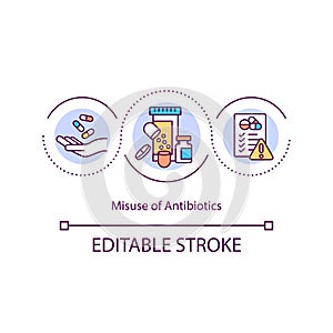 Antibiotics misuse concept icon
