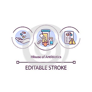 Antibiotics misuse concept icon photo