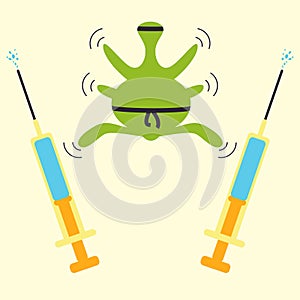 Antibiotics resistance ninja concept