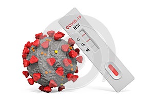 Antibody test COVID-19 with coronavirus. 3D rendering