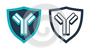 Antibody Y-shaped emblem in shield shape