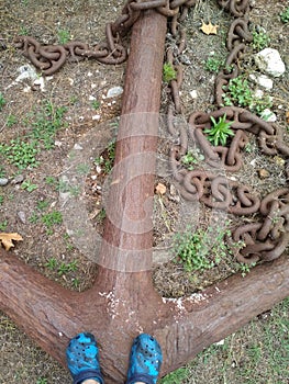 Antic anchor in Pylos Castle
