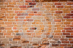 Antic brick texture on the wall of an old Turaida castle in Latvia.