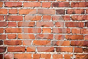 Antic brick texture on the wall of an old Turaida castle in Latvia.