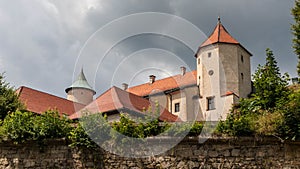 Antic castle with trees in Poland