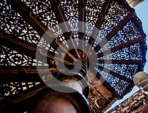 Antic iron stairs, located  Mehrangarh or Mehran Fort, Jodhpur, Rajasthan