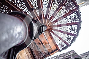 Antic iron stairs, located  Mehrangarh or Mehran Fort, Jodhpur, Rajasthan