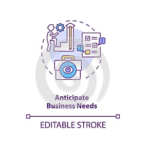 Anticipate business needs concept icon