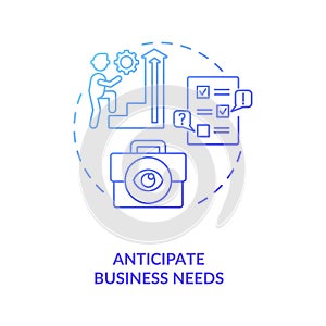 Anticipate business needs concept icon