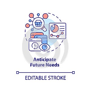 Anticipate future needs concept icon