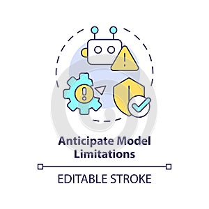 Anticipate model limitations multi color concept icon