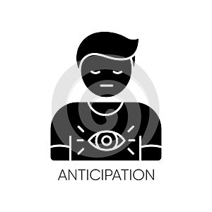 Anticipation black glyph icon