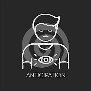 Anticipation chalk white icon on black background