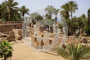 Antick ruins of Aqaba Fortress walls, or Aqaba Castle, Mamluk Castle, Jordan. Fortress was built by Crusaders photo