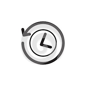 Anticlockwise clock. Vector illustration decorative design