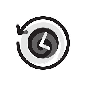 Anticlockwise clock. Vector illustration decorative design