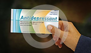 Antidepressant tablets pack 3d illustration