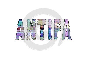 Antifa word, Banner, Poster and Sticker