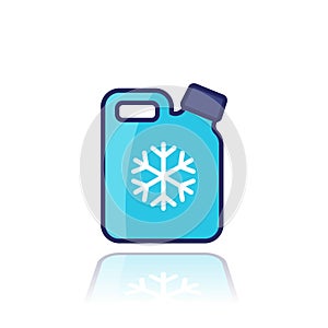 antifreeze icon with outline, vector