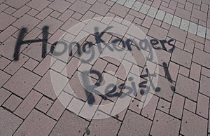 Antigovernment slogans sprayed all over  Hong Kong by protesters