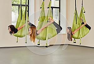 Antigravity yoga women exercise