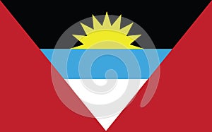 Antigua and Barbuda flag vector graphic. Rectangle Antiguan and Barbudan flag illustration. Antigua and Barbuda country flag is a