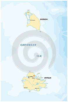 Antigua and barbuda map 2