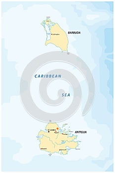 Antigua and barbuda map 2 photo