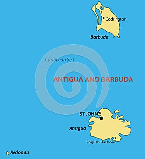 Antigua and Barbuda - vector map photo