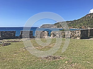 Antigua Coastline as seen from Fort Berkeley Cannon Ports