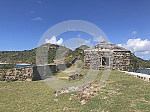 Antigua Coastline, Fort Berkeley, Guard House and Cannon Ports