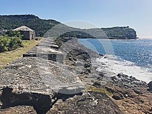 Antigua Coastline, Fort Berkeley, Guard House and Cannon Ports