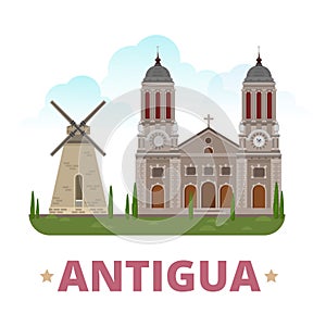 Antigua country design template Flat cartoon style