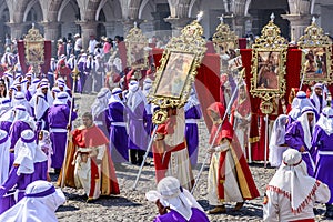 Palm Sunday procession in front of City Hall, Antigua, Guatemala