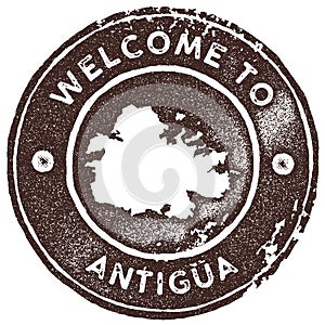 Antigua map vintage stamp.