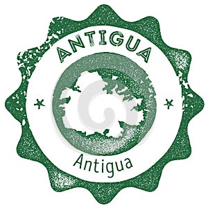 Antigua map vintage stamp.