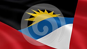 Antiguan and Barbudan flag in the wind