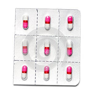 Antihistamine Caplets on White Background