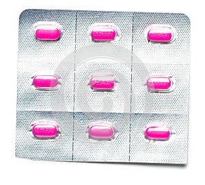 Antihistamine Tablets Isolated on White photo