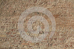 Antike Stein Mauer, Brick wall as background photo