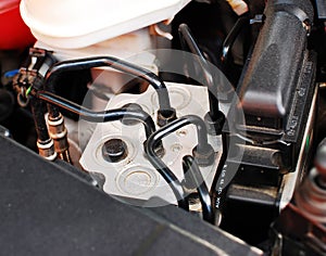 Antilock braking system, closeup photo
