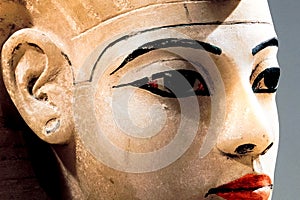 Antimony based paint on the face of an ancient Egyptian statue photo