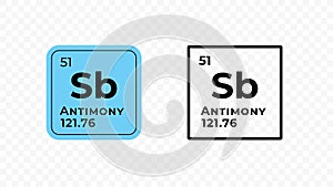 Antimony, chemical element of the periodic table vector photo