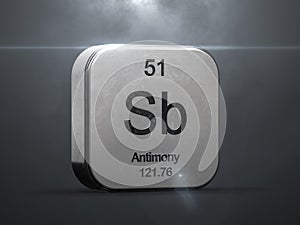 Antimony element from the periodic table photo