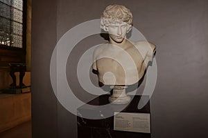 Antinous of Ecouen statue at Louvre museum in Paris