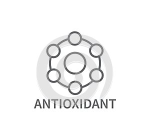 Antioxidant Cosmetics and Food Vector Line Icon
