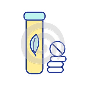 Antioxidant in pills RGB color icon